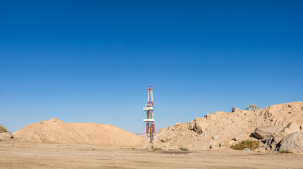 Oil Derricks on the Desert of Xinjiang, China
