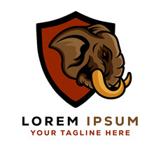 elephant head with shield