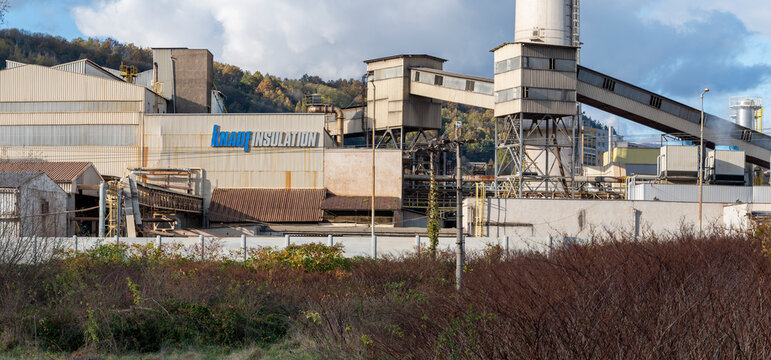 Nova Bana, Slovakia - November, 12, 2023 : Knauf insulation production facility in Nova Bana. Slovakia. Knauf Insulation is one of the world&rsquo;s largest manufacturers of insulation products.