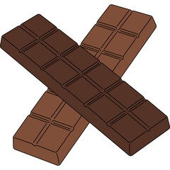Chocolate Bars Illustration. Dark Chocolate Bars Flat Style Illustration on Transparent Background.