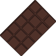 Chocolate Bars Illustration. Dark Chocolate Bars Flat Style Illustration on Transparent Background.