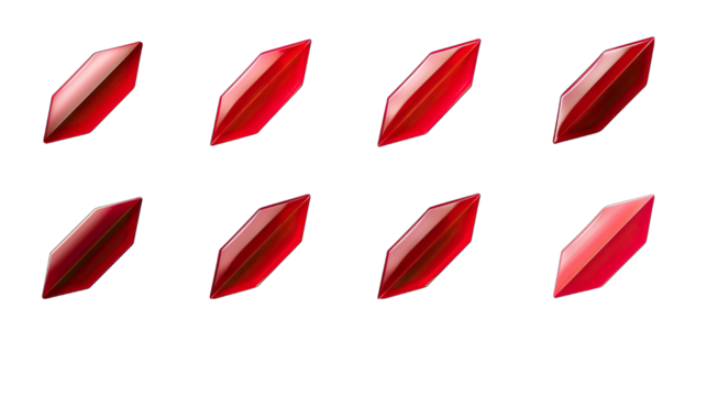 Arrow-shaped Red Paper Stickers Pointing Right Isolated on Transparent or White Background, PNG