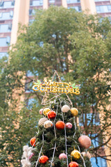 Christmas decoration tree prepared by the community property company