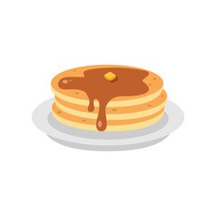 Flat Illustration of Pancake Vector. Foods and Drinks Daily Illustration.