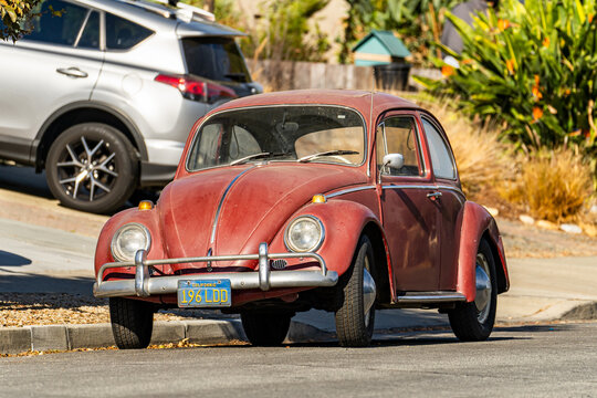  Volkswagen Beetle on the street. 
