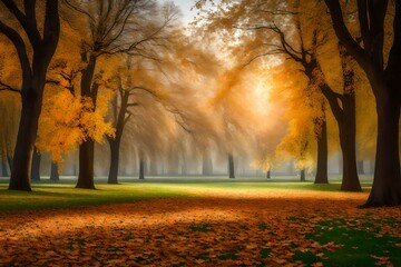 autumn in the park generated by AI technology