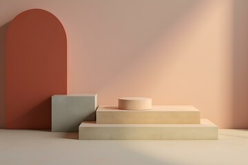Minimal podium pedestal stage for product display