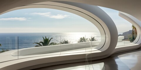 Obraz premium Incorporate a sleek and minimalist design, with clean lines, neutral tones, and possibly a blend of natural materials like concrete, glass, and steel.