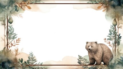 A picture of a bear in the woods - obrazy, fototapety, plakaty