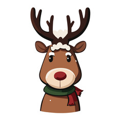 Reindeer or Rudolph Illustration for Christmas or Forest themes.
