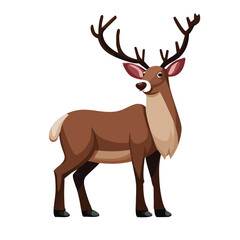 Reindeer or Rudolph Illustration for Christmas or Forest themes.