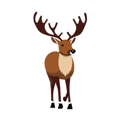 Reindeer or Rudolph Illustration for Christmas or Forest themes.