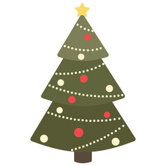 Christmas tree emoji vector illustration flat design isolated on white background.