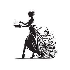 Transform your creative endeavors with the delicate dance of women cooking silhouettes, a celebration of culinary finesse and domestic artistry.