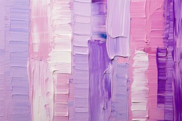 カラフルな抽象背景油絵バナー）ピンク・白・紫のラフな縦縞