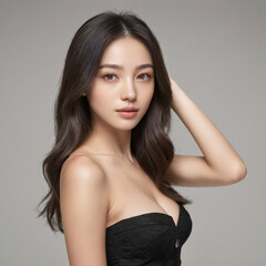 Naklejka premium Ai mixed race girl 여자 모델