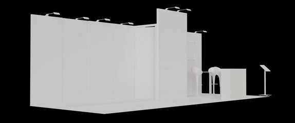 White creative exhibition stand design. Booth template. Corporate identity 3d rendering