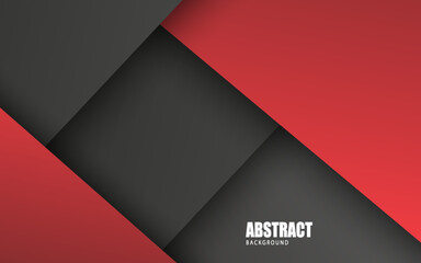Overlap layer geometric red and black color banner background - obrazy, fototapety, plakaty