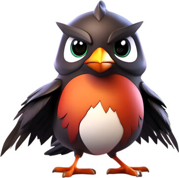 recommend clip art: Cute Robin bird in a cartoon character. 