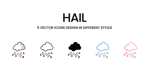 Hail Icon Design in Five style with Editable Stroke. Line, Solid, Flat Line, Duo Tone Color, and Color Gradient Line. Suitable for Web Page, Mobile App, UI, UX and GUI design.