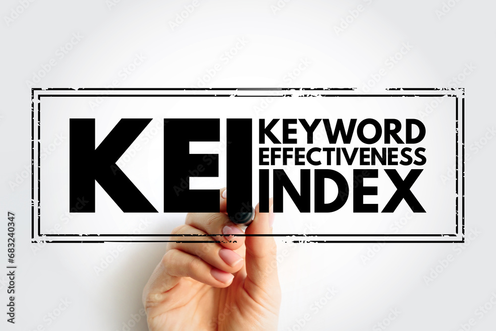 Poster kei keyword effectiveness index - compares the count result with the number of competing web pages t