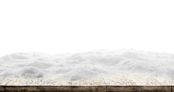 winter Christmas background with snow on the wood - Powered by Adobe