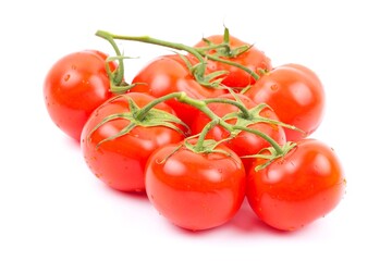 Fresh tomatoes on a white background