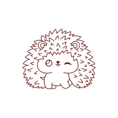 cute book vector hedgehog set