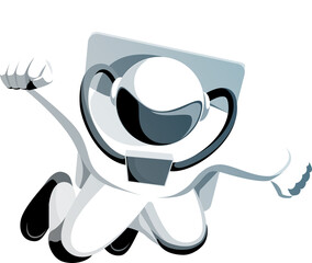 Cartoon astronaut isolated on transparent background © VOVK_ART