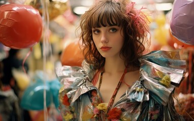 Fashionable Retail Therapy: Young Woman with Trendy Shopping Bags