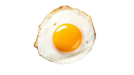 close up Fried egg isolated, in white background, generative AI.