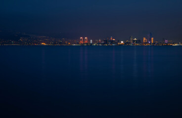Night view of Izmir bay