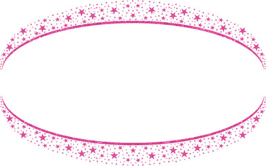 Bright Pink Oval frame with pink Sparkle Glitter Stars clipart icon design 6