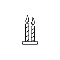 Christmas candle symbol sign isolated on white background. Simple logo illustration for graphic and web design.