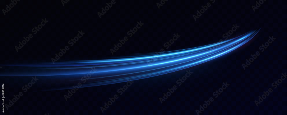 Aufkleber neon red and blue speed lines. speed ​​of acceleration and movement. light trails, motion blur effec