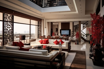 Chinese Style Duplex Apartment Interior Design