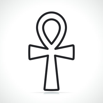 egyptian ankh outline icon isolated