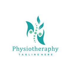 Physiotheraphy  logo for massage and business with creative element concept premium vector