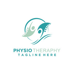 Physiotheraphy  logo for massage and business with creative element concept premium vector