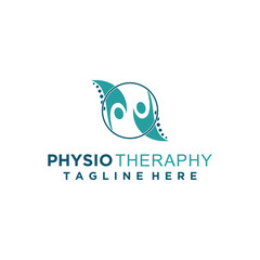 Physiotheraphy  logo for massage and business with creative element concept premium vector
