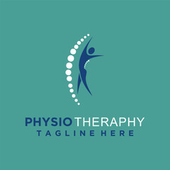 Physiotheraphy  logo for massage and business with creative element concept premium vector