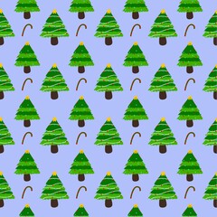Christmas tree and candy background