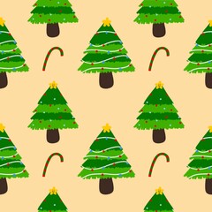Christmas tree and candy background