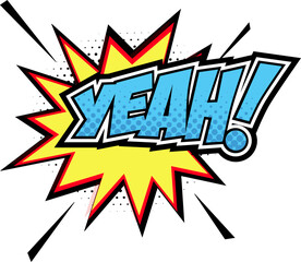 Yeah Text Comic Speech Bubble Explosion