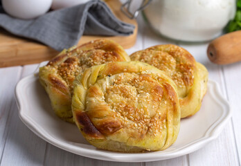 Traditional delicious Turkish cuisine, Middle Eastern cuisine; Turkish name; Antakya - Hatay kulce boregi