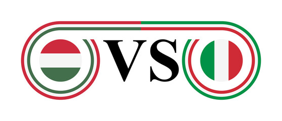 concept between hungary vs italy. vector illustration isolated on white background