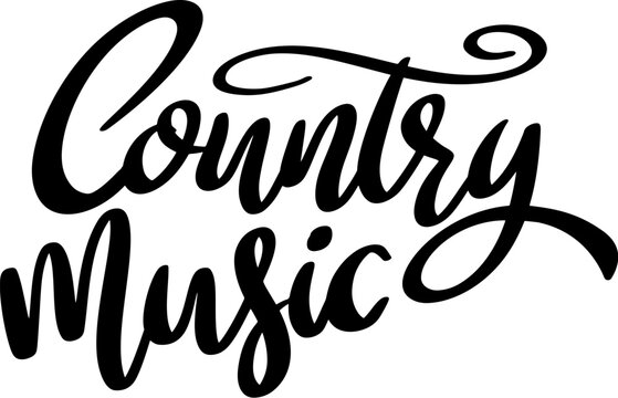 Country music. Lettering phrase isolated on white background.