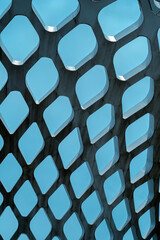 Blue Sky through futuristic windows, modern architecture