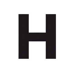 Fototapeta premium Black H Isolated on Transparent or White Background, PNG