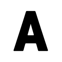 Black Letter A Isolated on Transparent or White Background, PNG